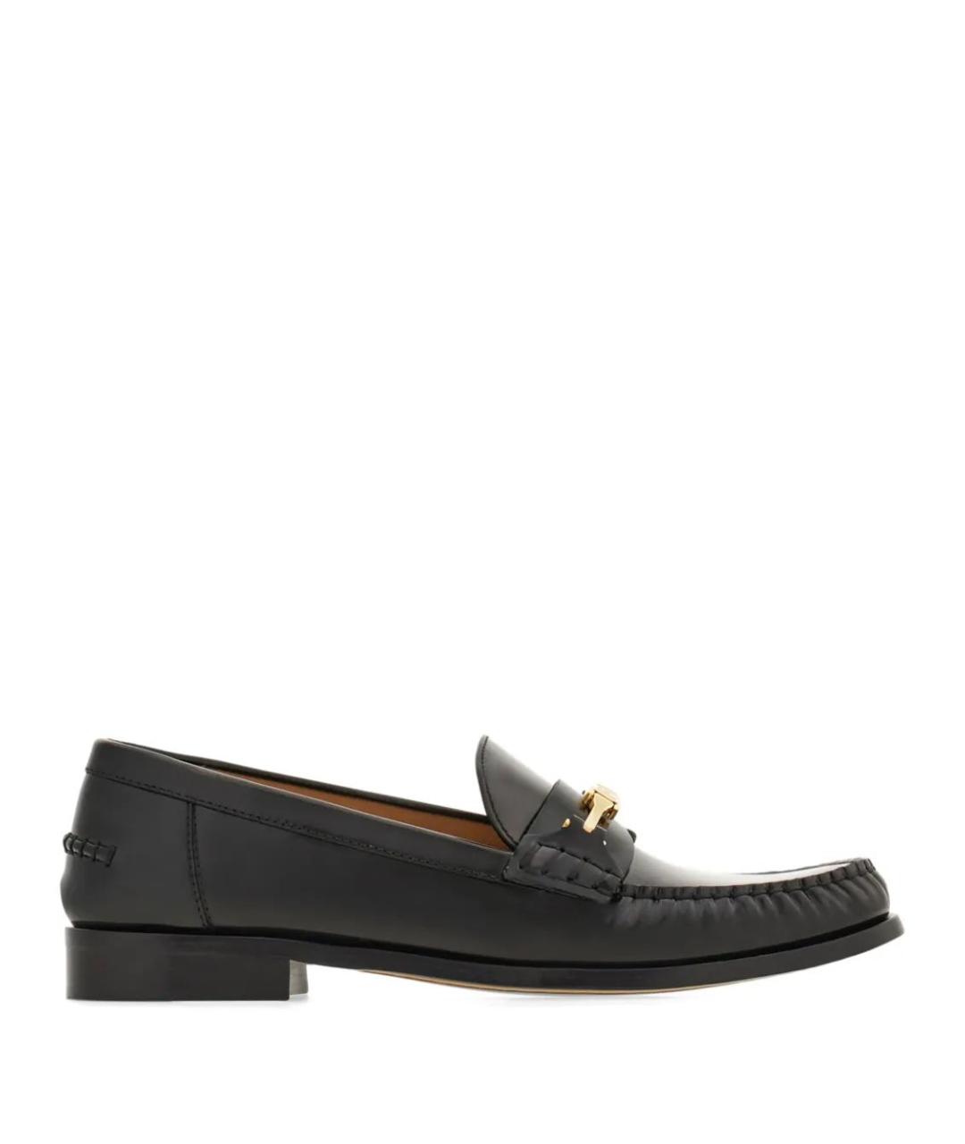FERRAGAMO Черные кожаные лоферы, фото 1