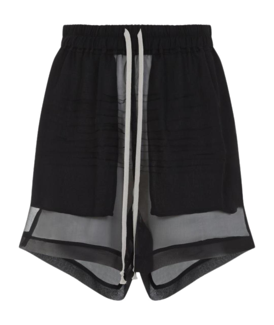 RICK OWENS Черные шелковые шорты, фото 2