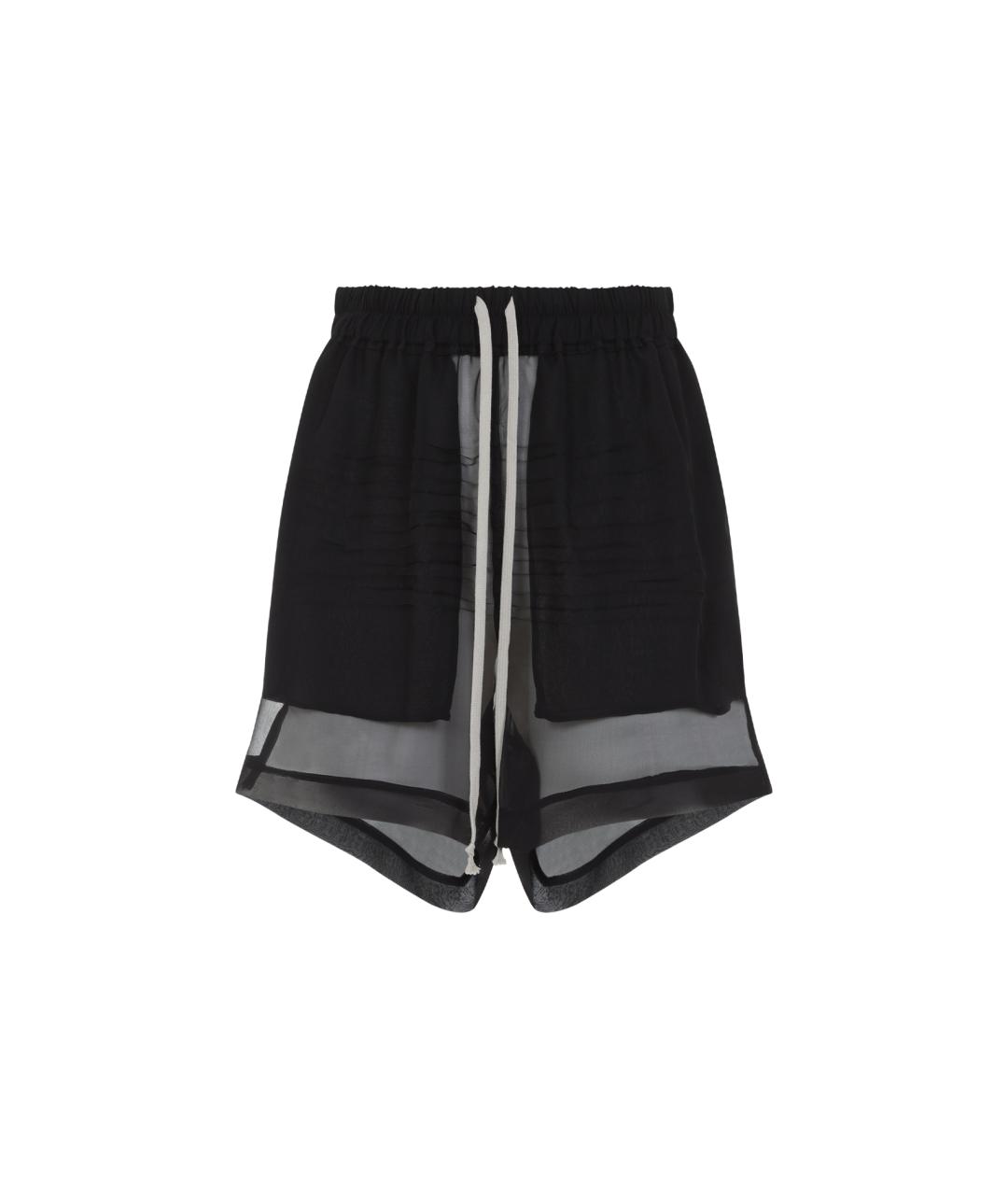 RICK OWENS Черные шелковые шорты, фото 1