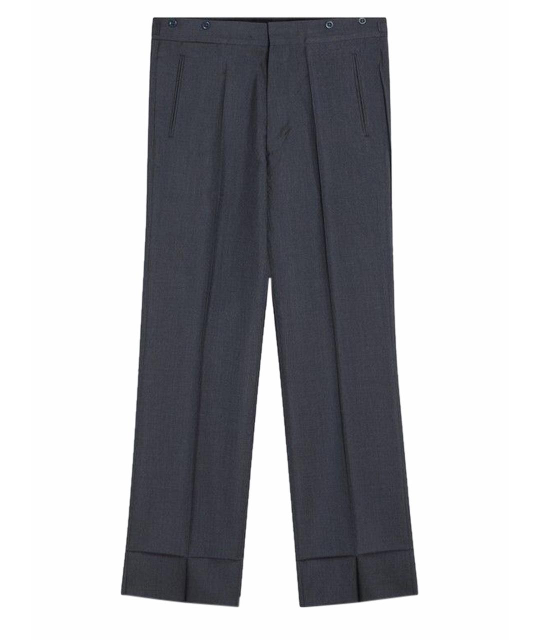 PRADA Синие шерстяные повседневные брюки, фото 1