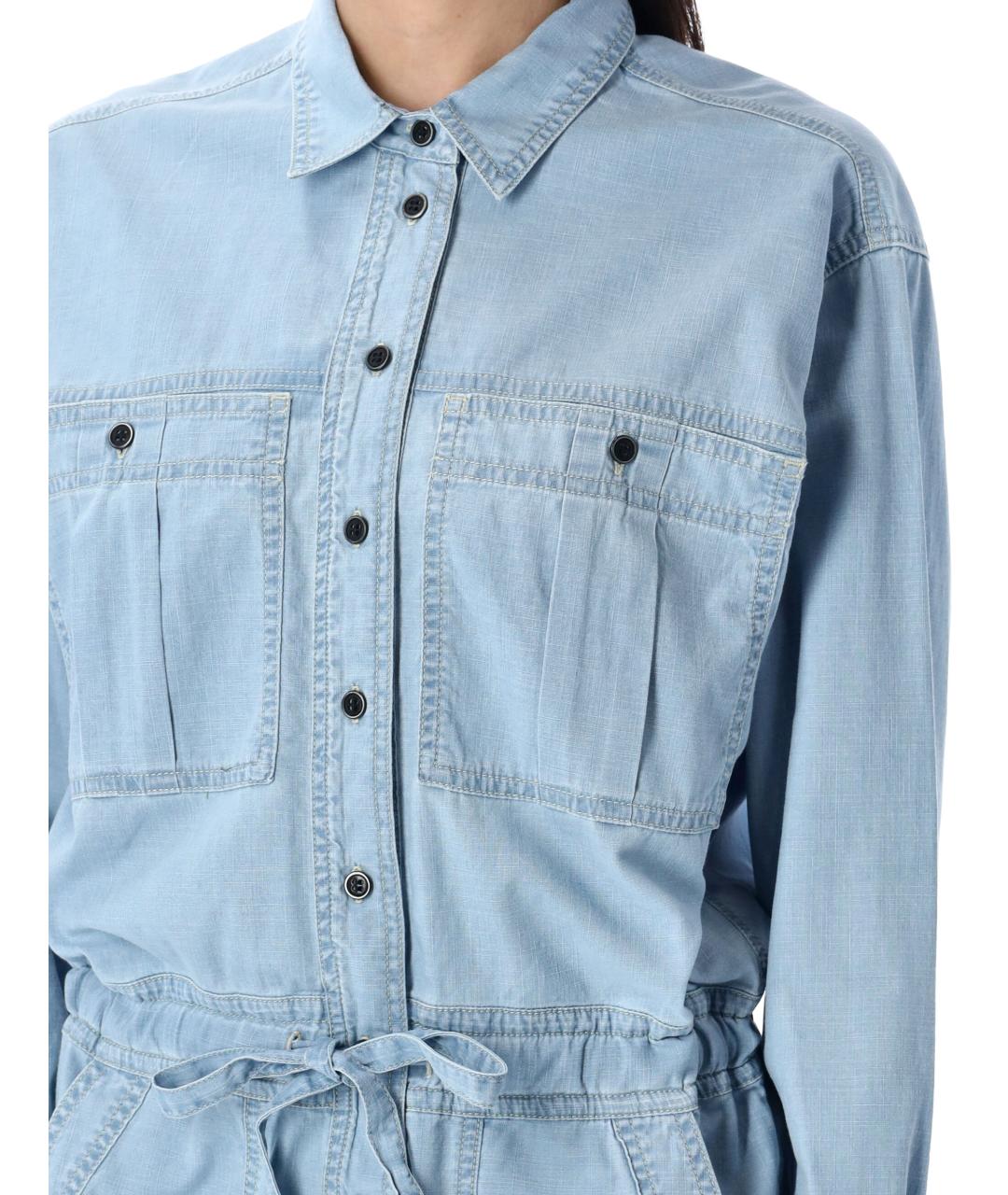 ISABEL MARANT Голубой хлопковый комбинезон, фото 4