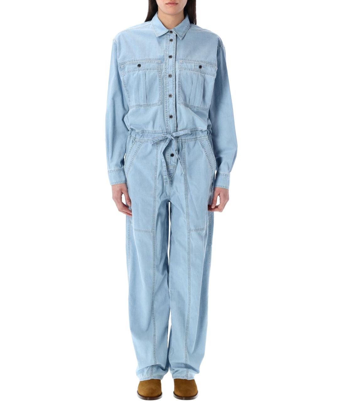 ISABEL MARANT Голубой хлопковый комбинезон, фото 2