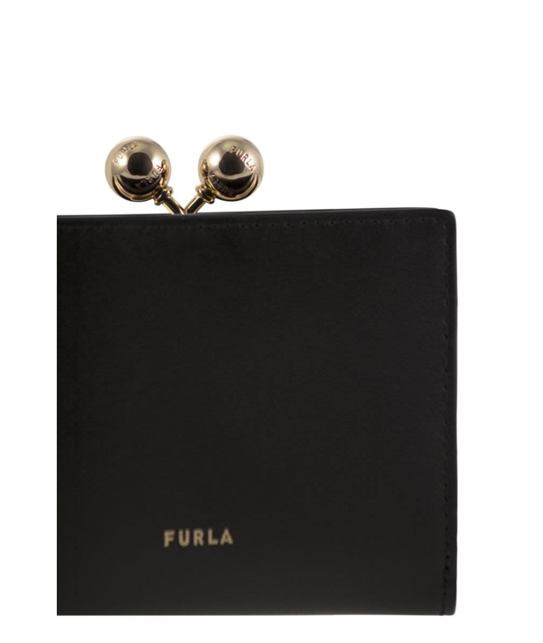 FURLA Черный кожаный кошелек, фото 4