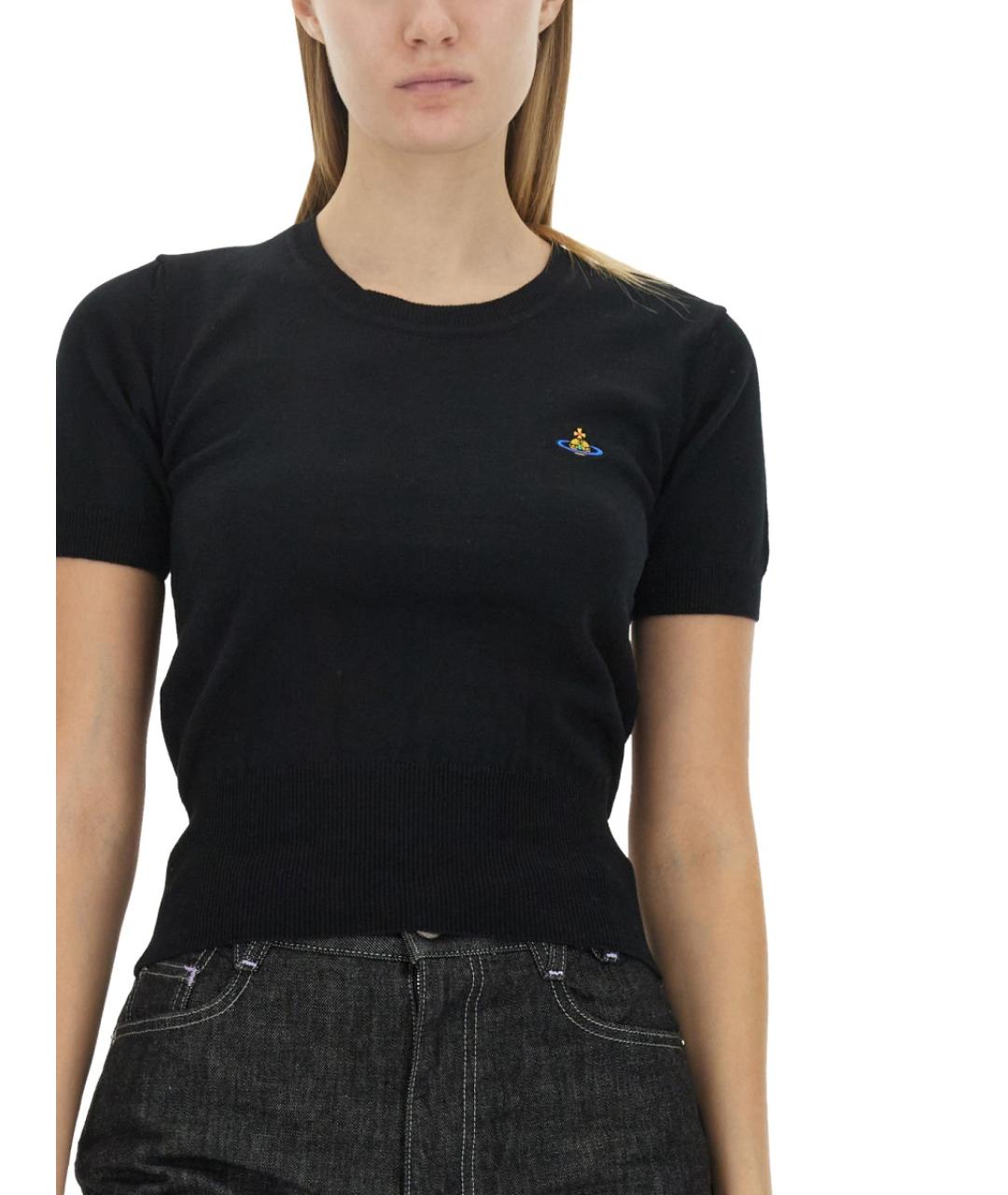 VIVIENNE WESTWOOD Черная хлопковая футболка, фото 5