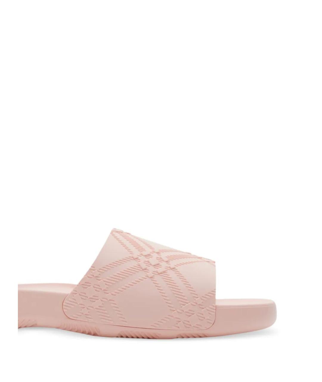 BURBERRY Розовые синтетические шлепанцы, фото 2