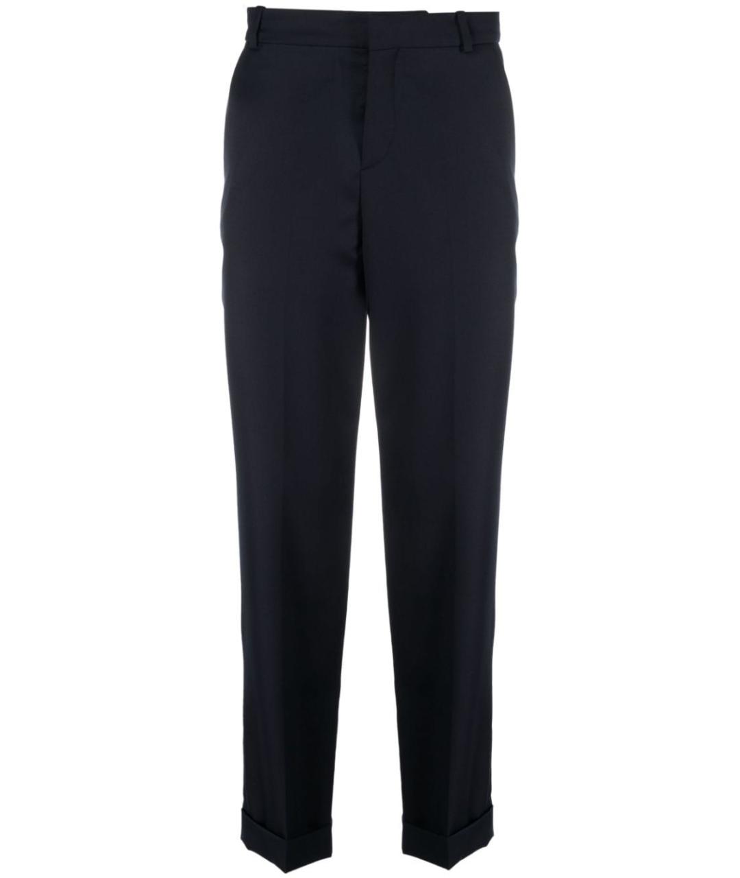 BALMAIN Синие шерстяные повседневные брюки, фото 1