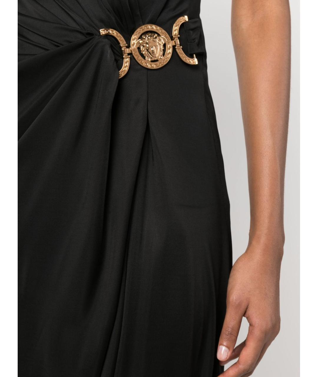 VERSACE Черное вискозное коктейльное платье, фото 5