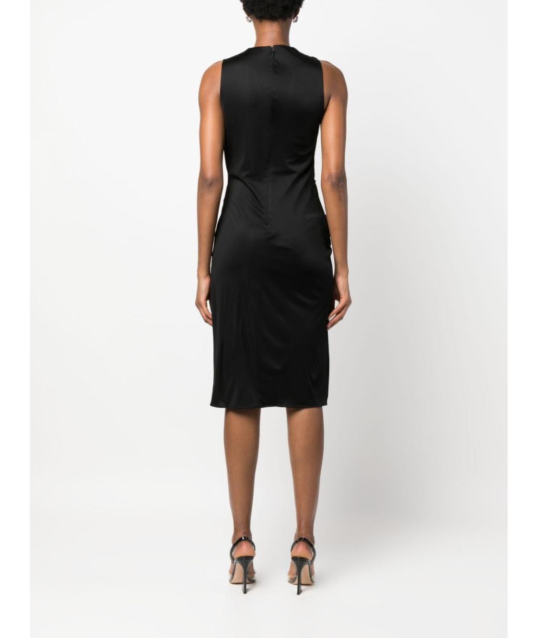 VERSACE Черное вискозное коктейльное платье, фото 3