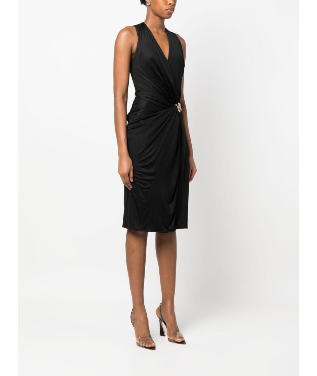 VERSACE Черное вискозное коктейльное платье, фото 4