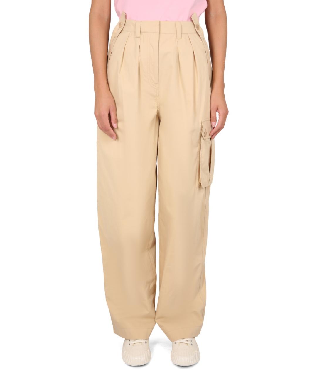 KENZO Бежевые хлопковые прямые брюки, фото 2
