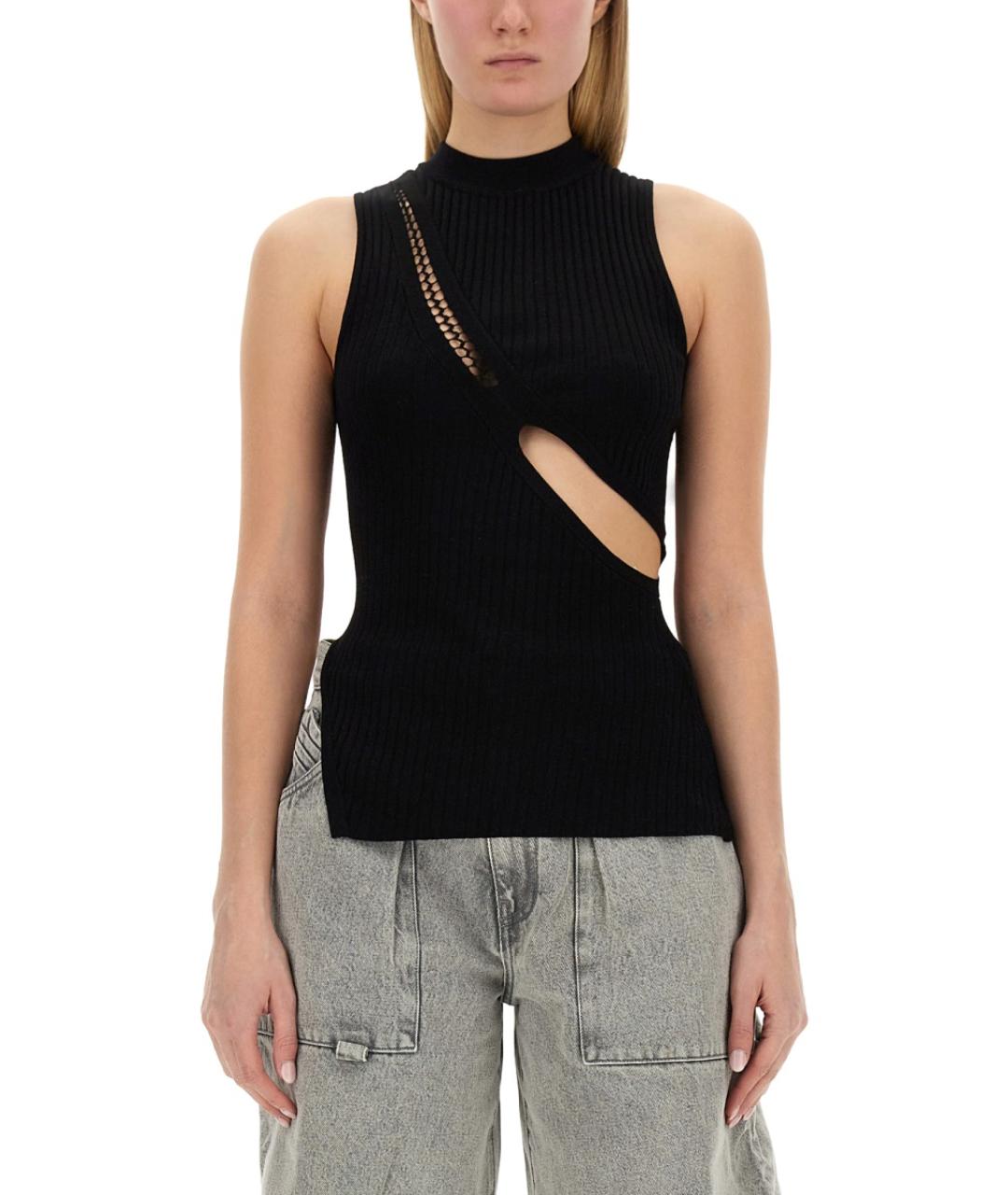 THE ATTICO Черная вискозная майка, фото 2