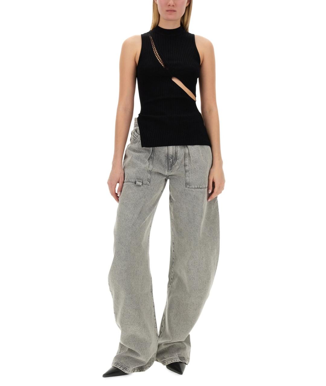 THE ATTICO Черная вискозная майка, фото 3