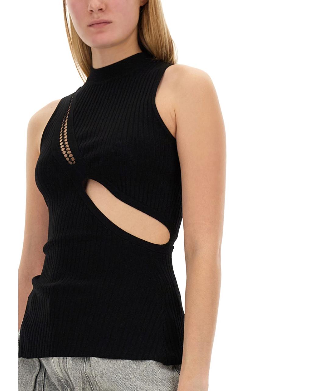 THE ATTICO Черная вискозная майка, фото 5