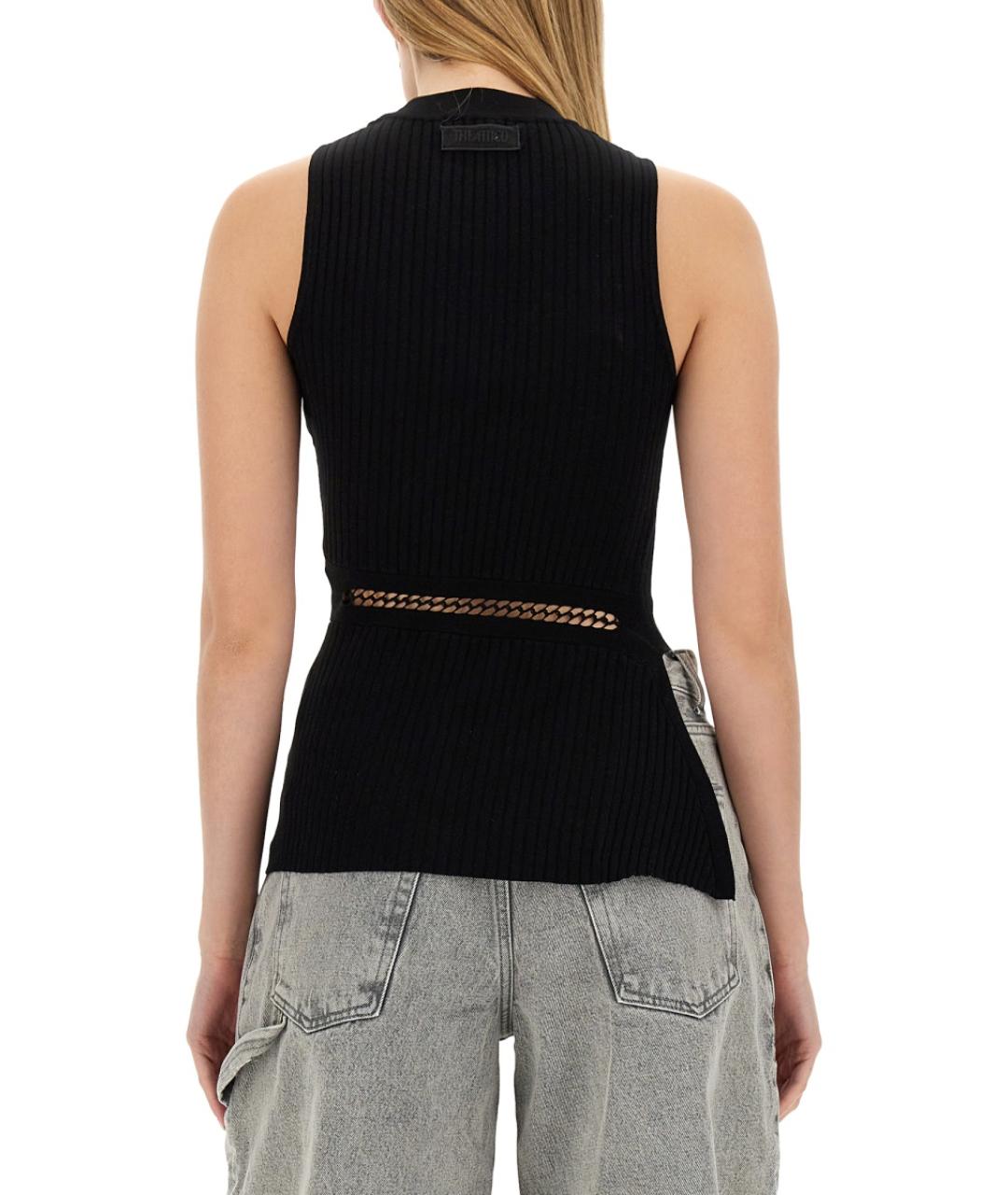 THE ATTICO Черная вискозная майка, фото 4