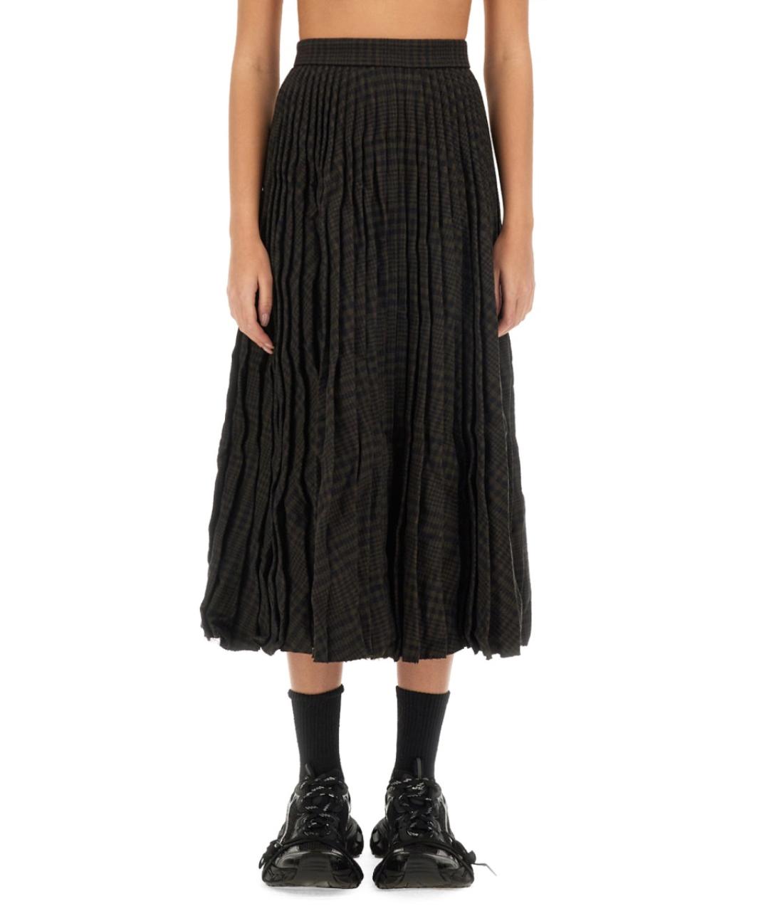 BALENCIAGA Коричневая шерстяная юбка миди, фото 2