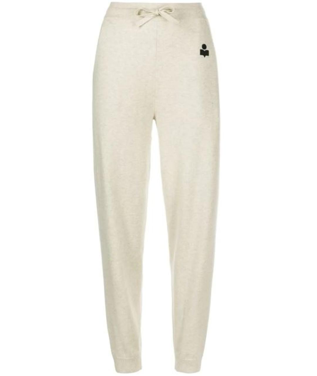 ISABEL MARANT Бежевые хлопковые прямые брюки, фото 1