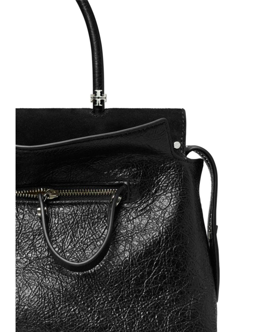 TORY BURCH Черная кожаная сумка тоут, фото 3