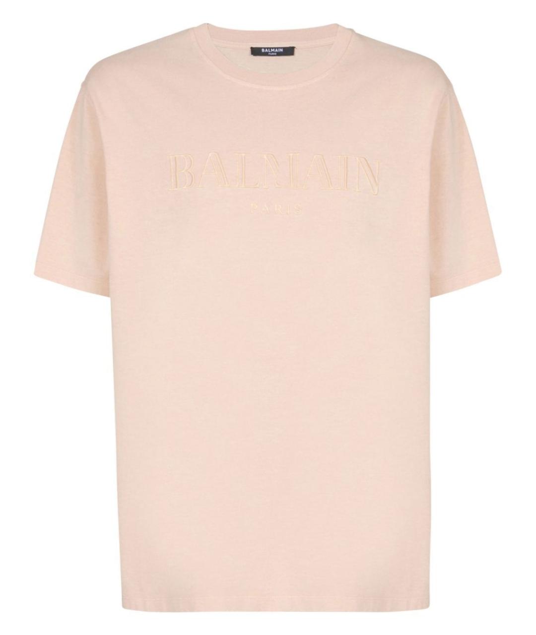 BALMAIN Розовая хлопковая футболка, фото 1