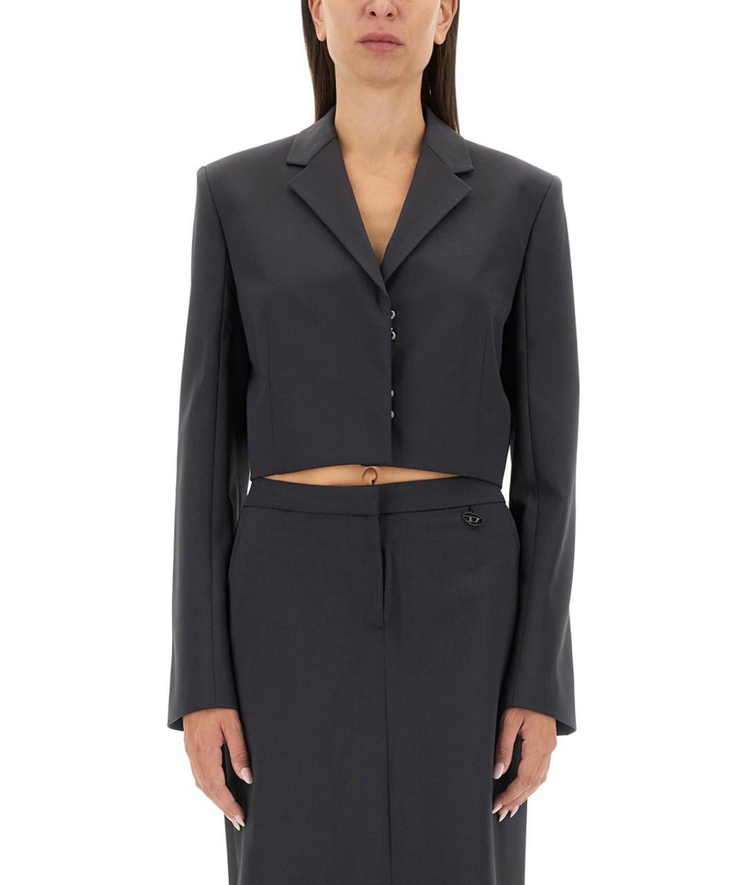 DIESEL Черный полиэстеровый жакет/пиджак, фото 2