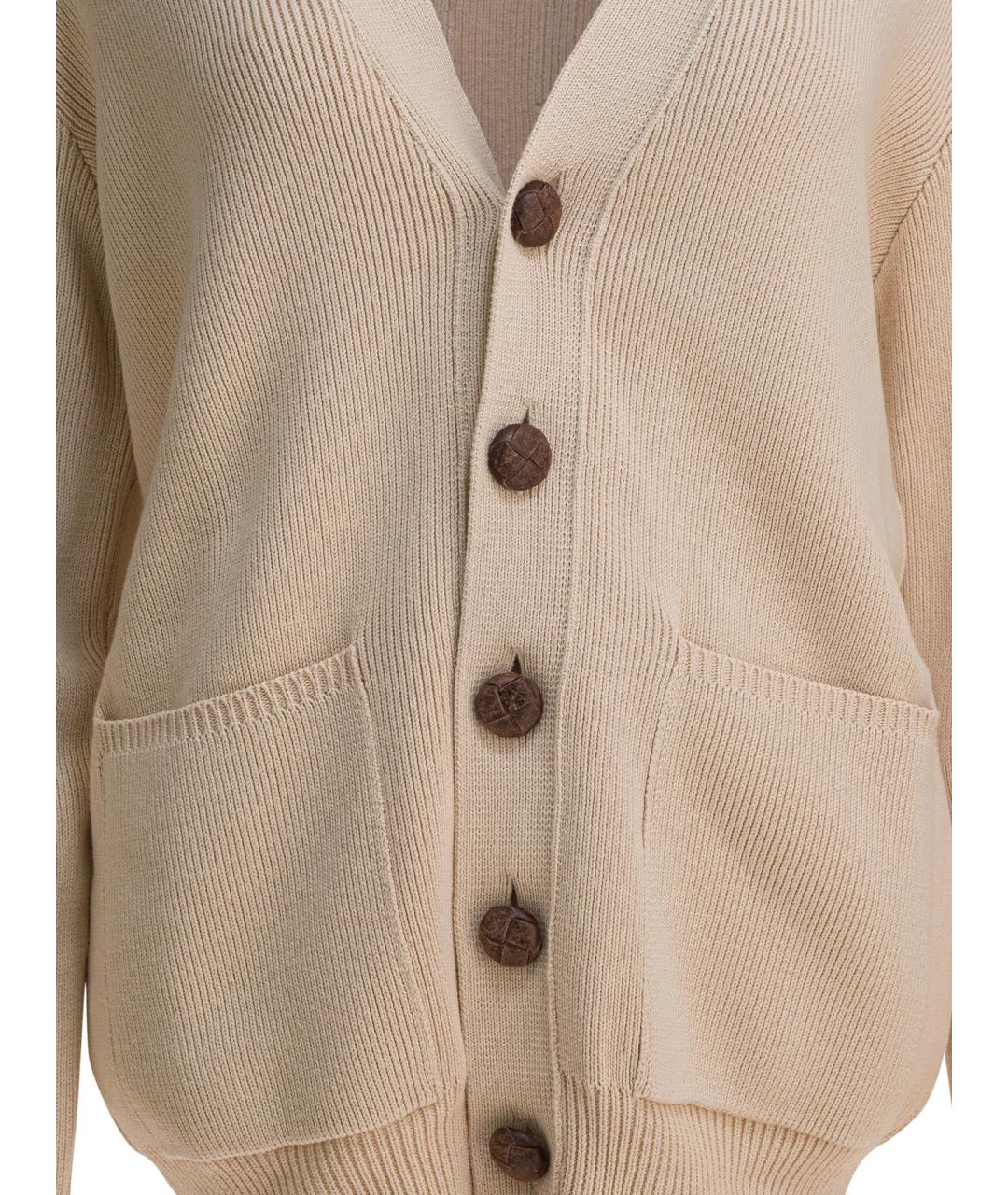 GOLDEN GOOSE DELUXE BRAND Бежевый хлопковый кардиган, фото 3