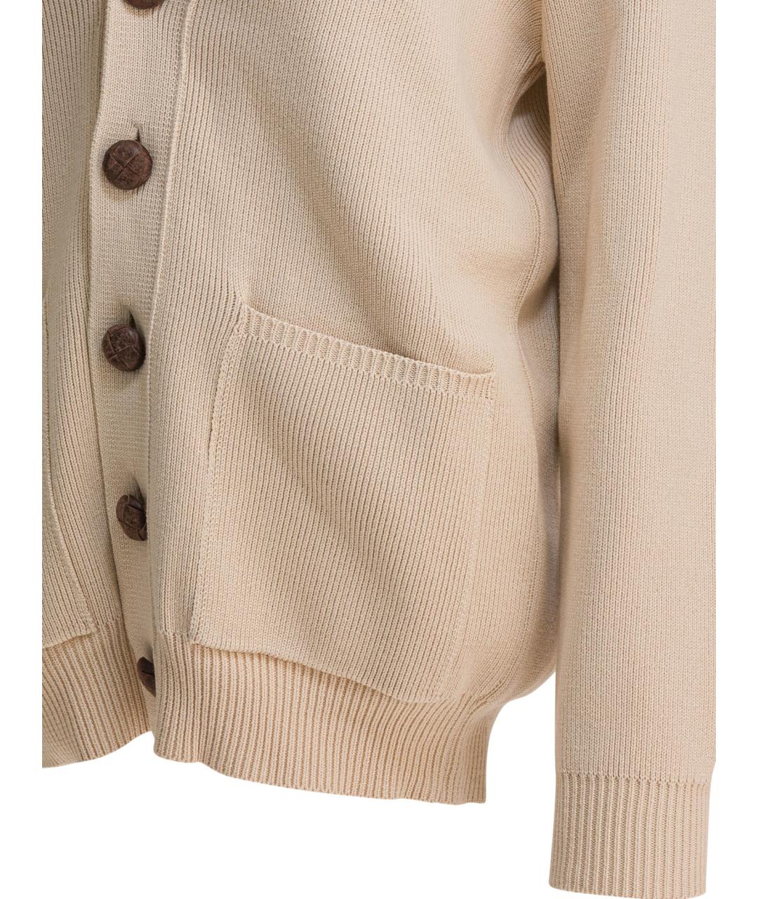 GOLDEN GOOSE DELUXE BRAND Бежевый хлопковый кардиган, фото 4