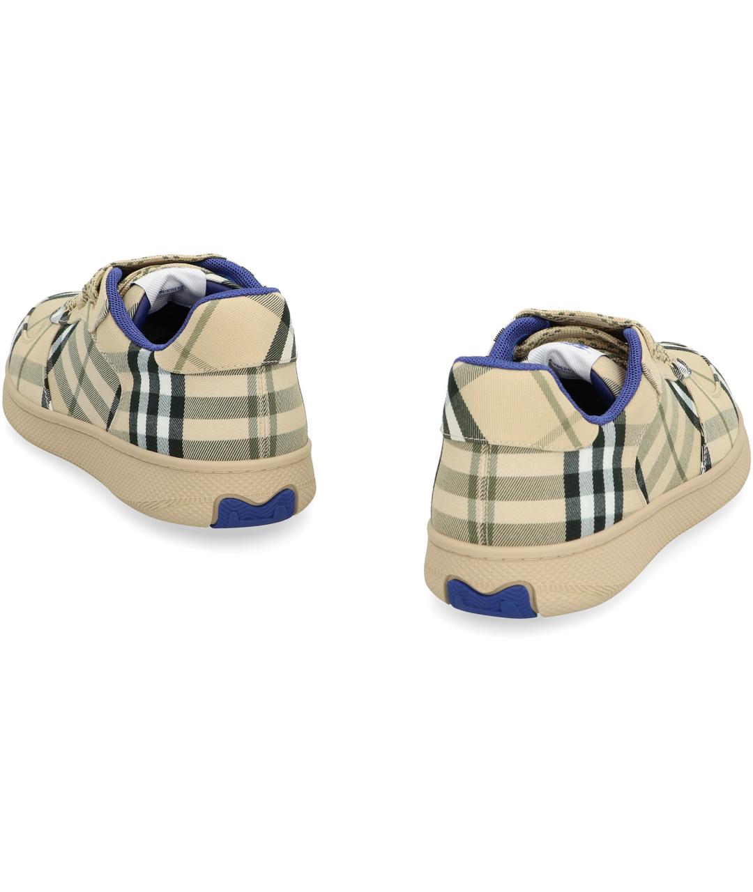 BURBERRY Мульти текстильные низкие кроссовки / кеды, фото 4