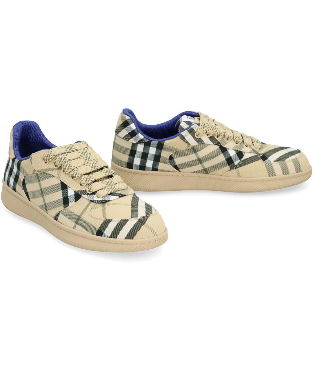 BURBERRY Мульти текстильные низкие кроссовки / кеды, фото 3