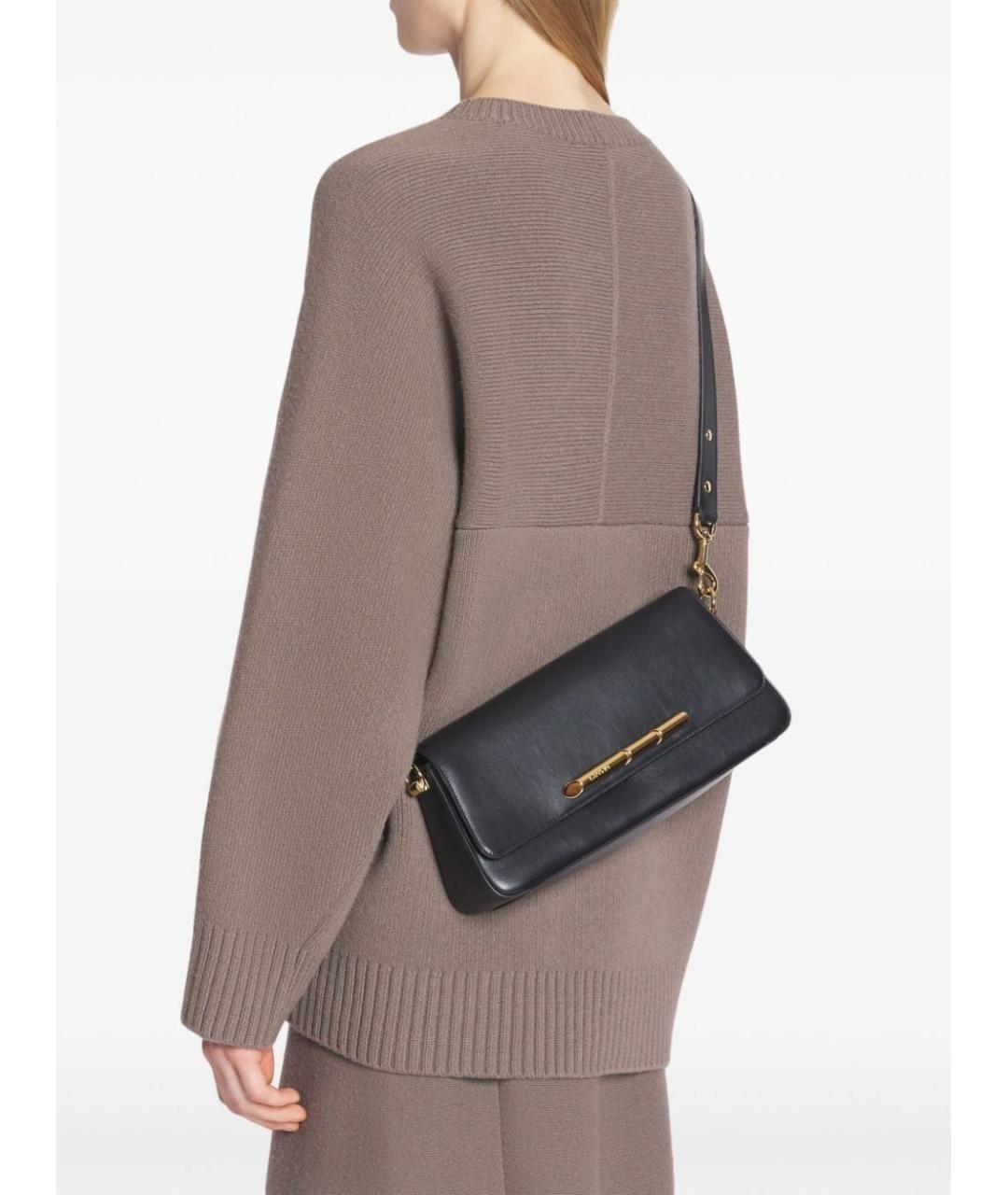 LANVIN Черная кожаная сумка через плечо, фото 2