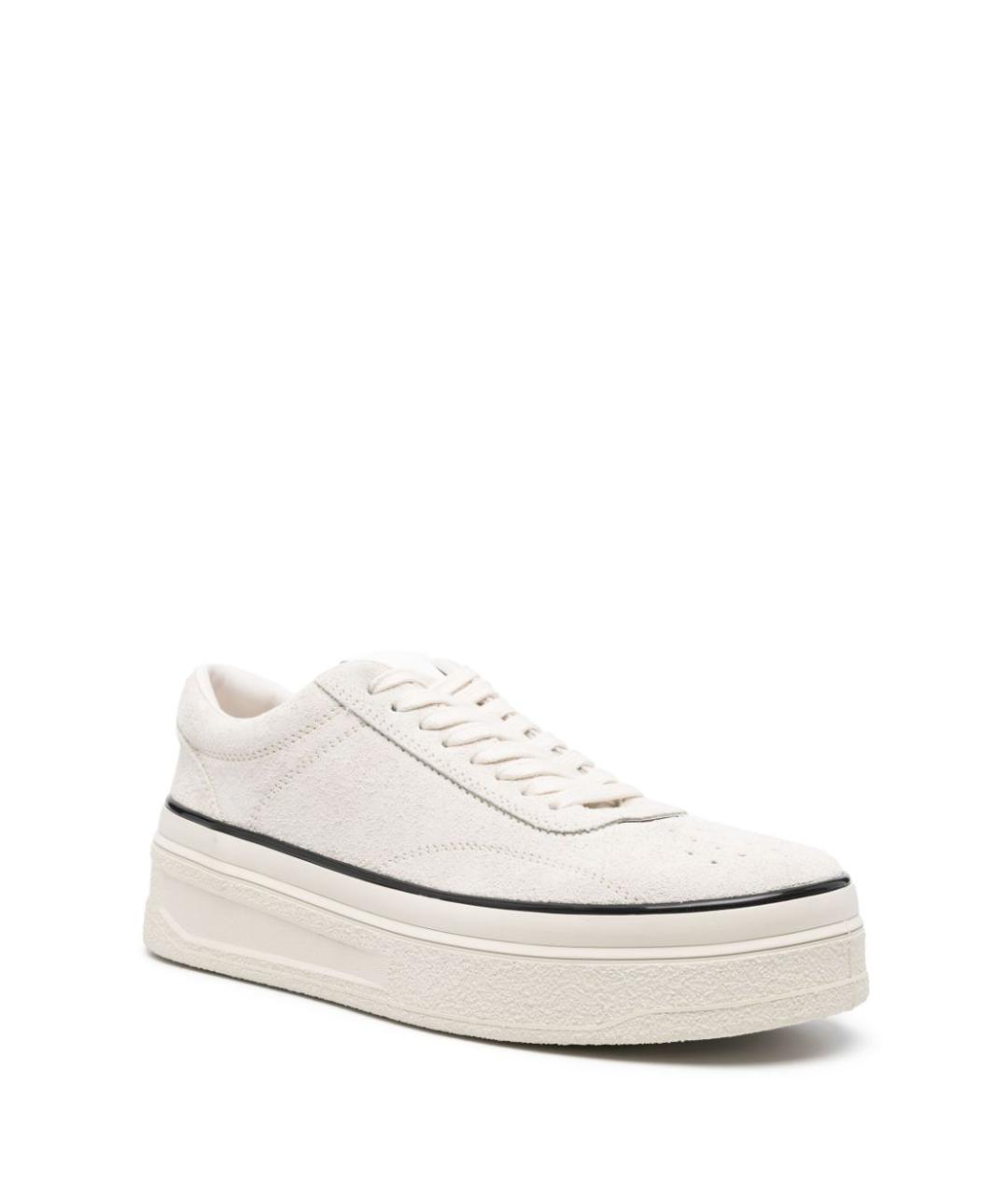 JIL SANDER Белые кожаные низкие кроссовки / кеды, фото 4