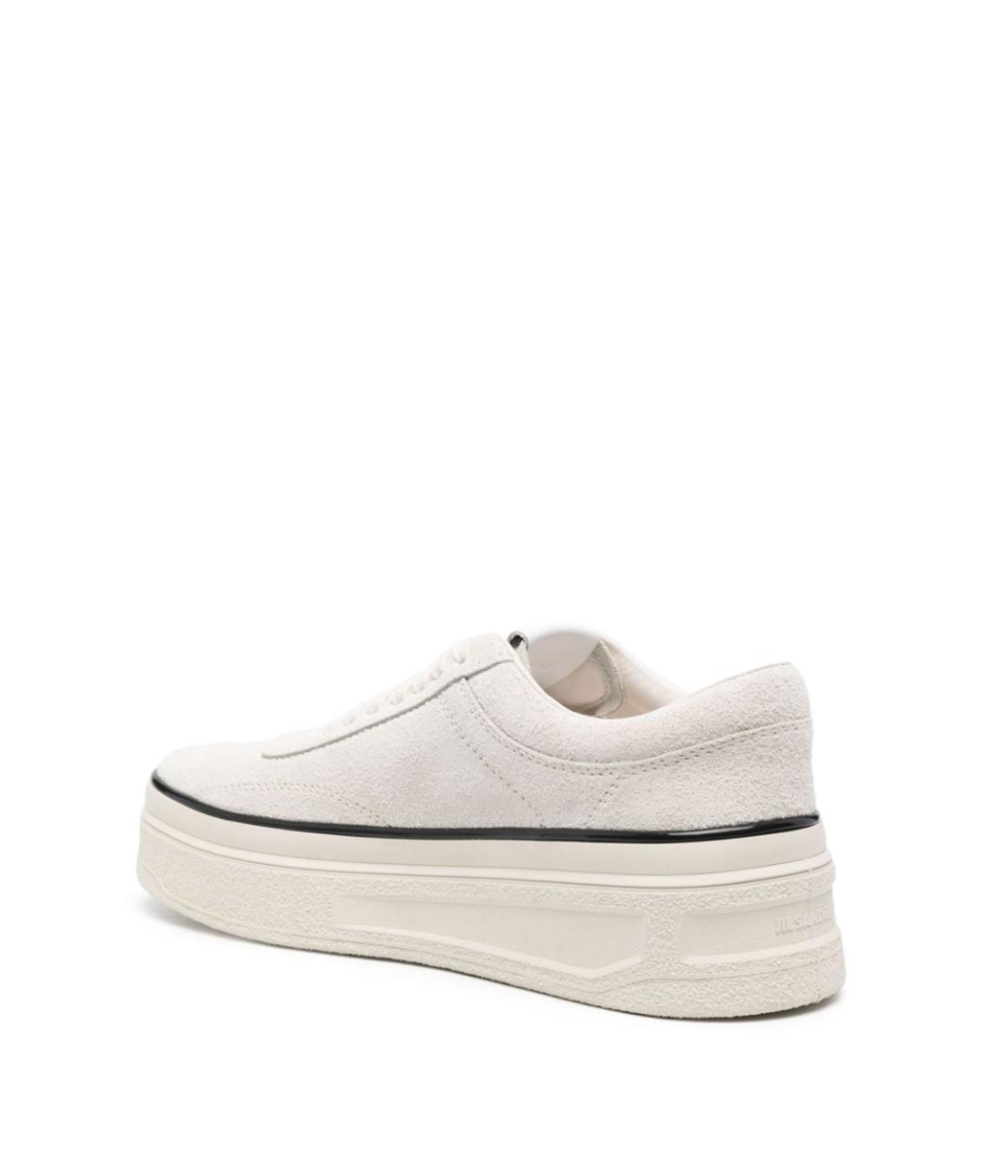 JIL SANDER Белые кожаные низкие кроссовки / кеды, фото 3