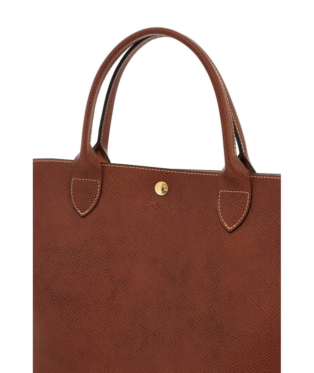 LONGCHAMP Коричневая кожаная сумка тоут, фото 4