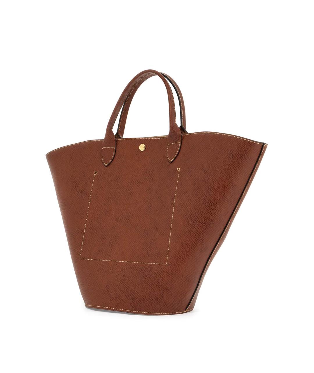 LONGCHAMP Коричневая кожаная сумка тоут, фото 3