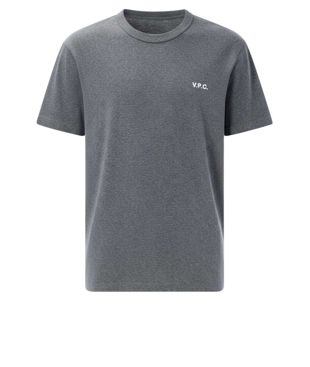 A.P.C. Антрацитовая хлопковая футболка, фото 1