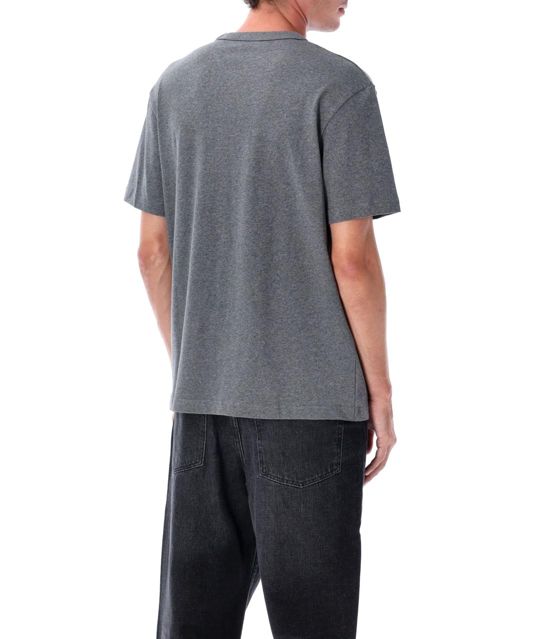 A.P.C. Антрацитовая хлопковая футболка, фото 2