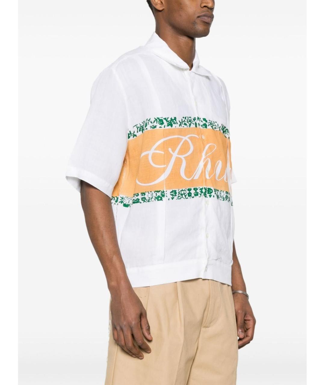 RHUDE Белая льняная кэжуал рубашка, фото 3