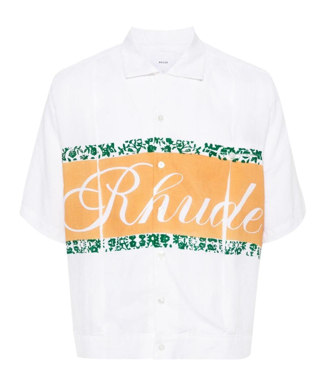 RHUDE Белая льняная кэжуал рубашка, фото 1