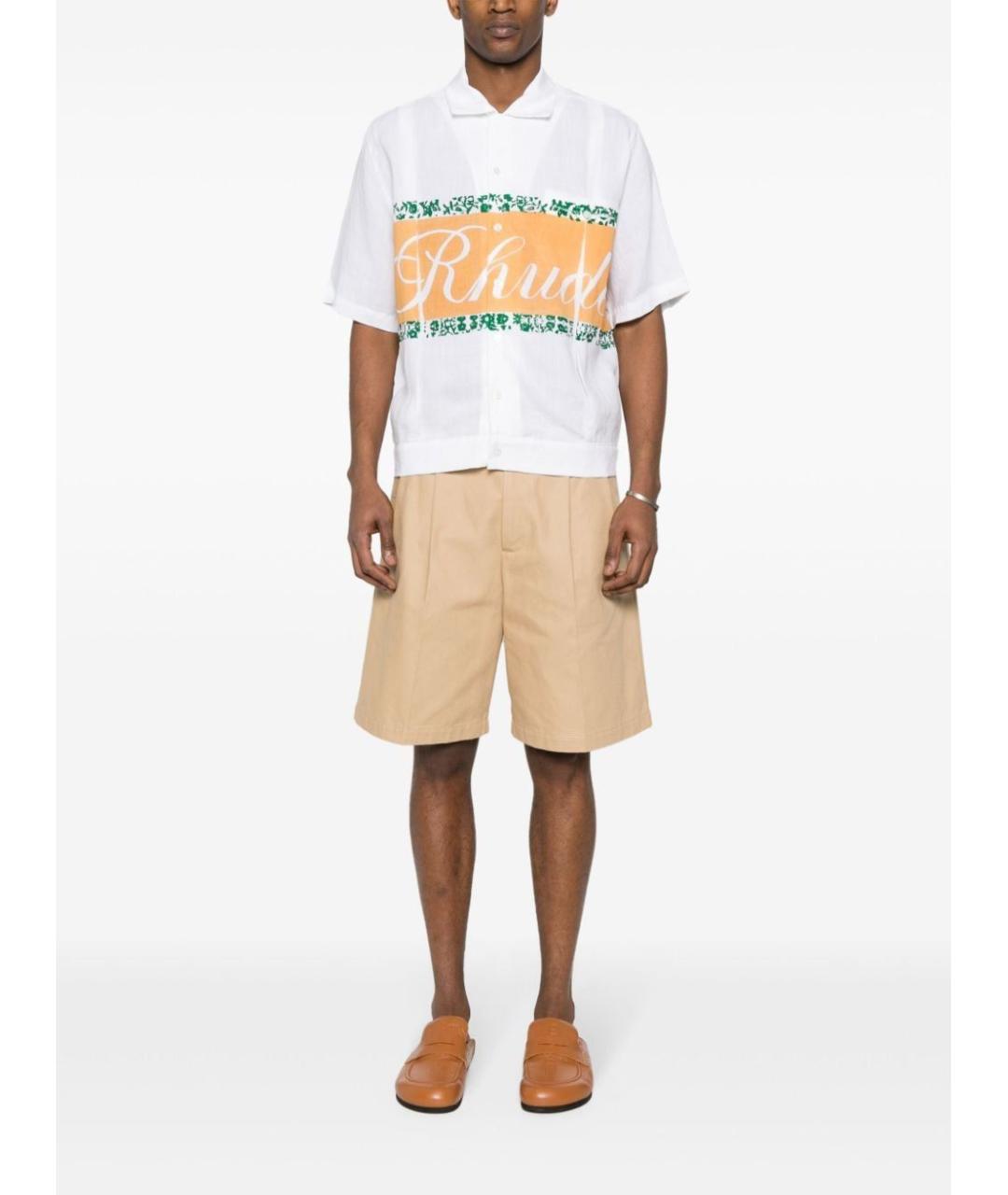 RHUDE Белая льняная кэжуал рубашка, фото 2