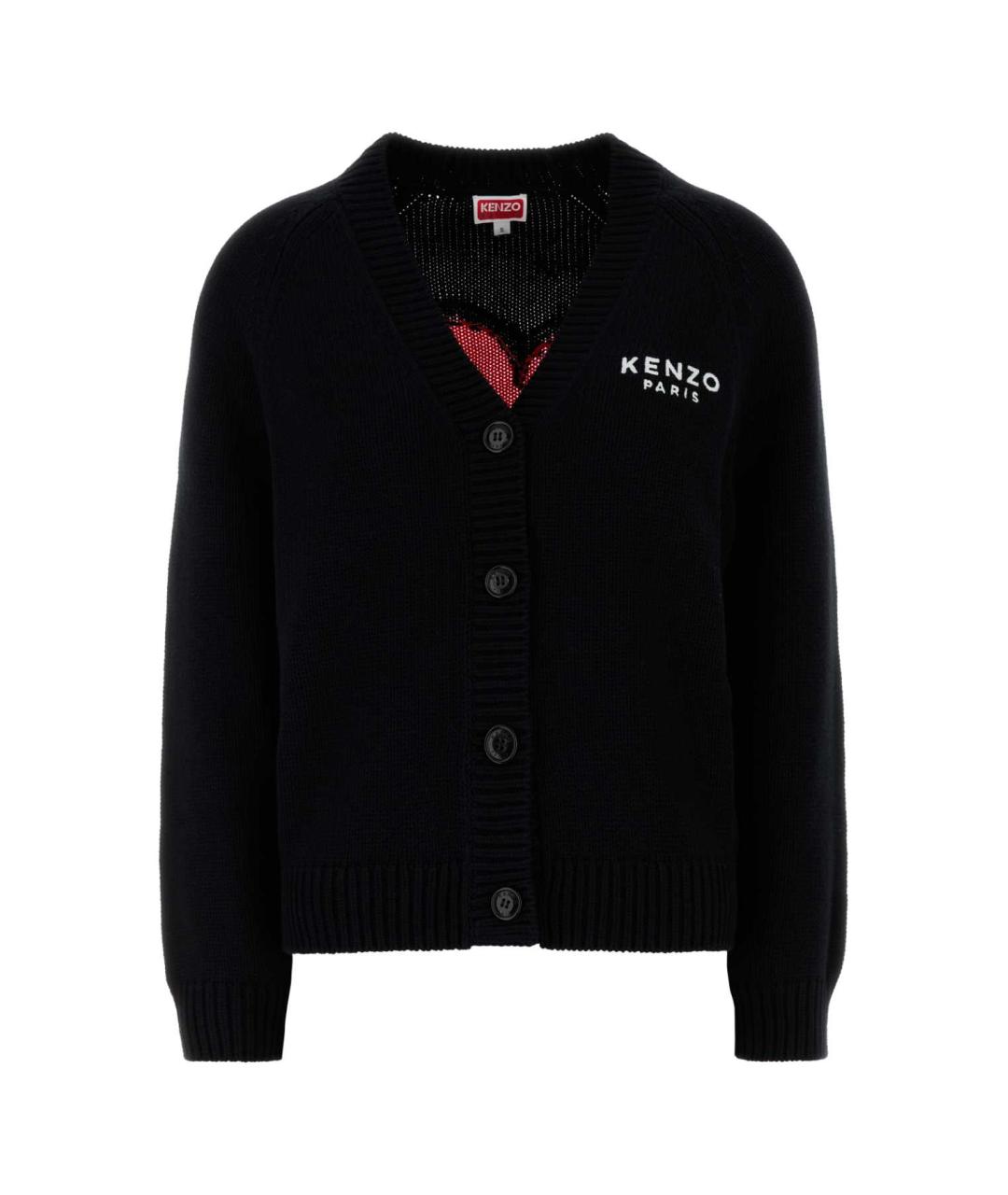 KENZO Черный шерстяной кардиган, фото 1
