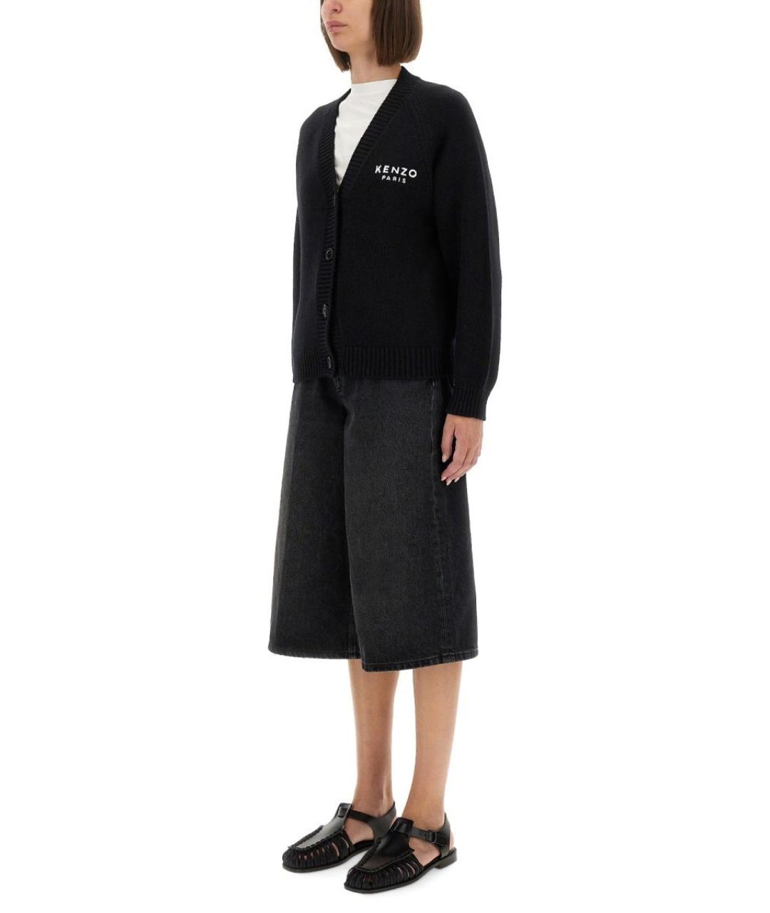 KENZO Черный шерстяной кардиган, фото 4