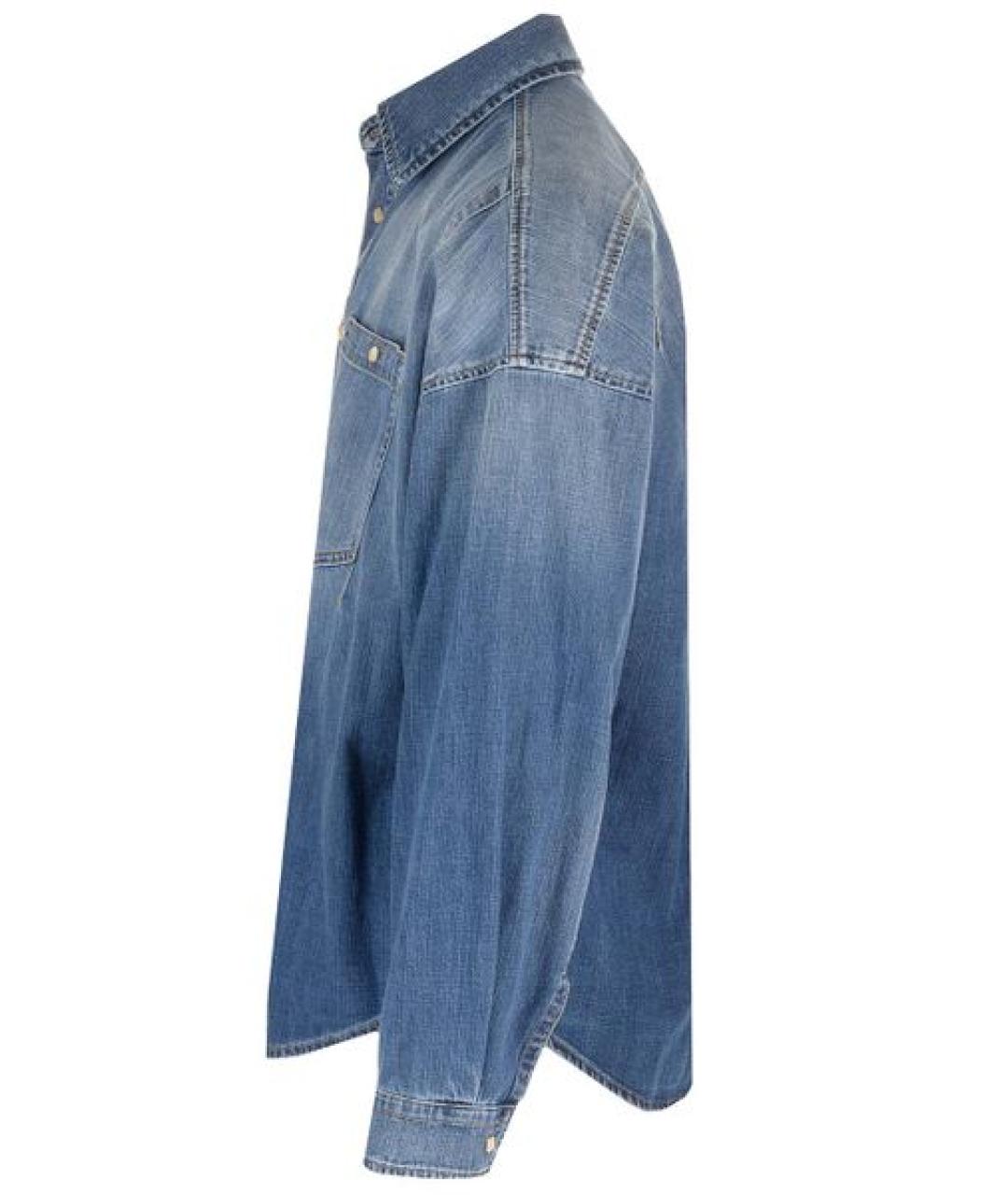 ALEXANDER MCQUEEN Синяя хлопковая кэжуал рубашка, фото 3