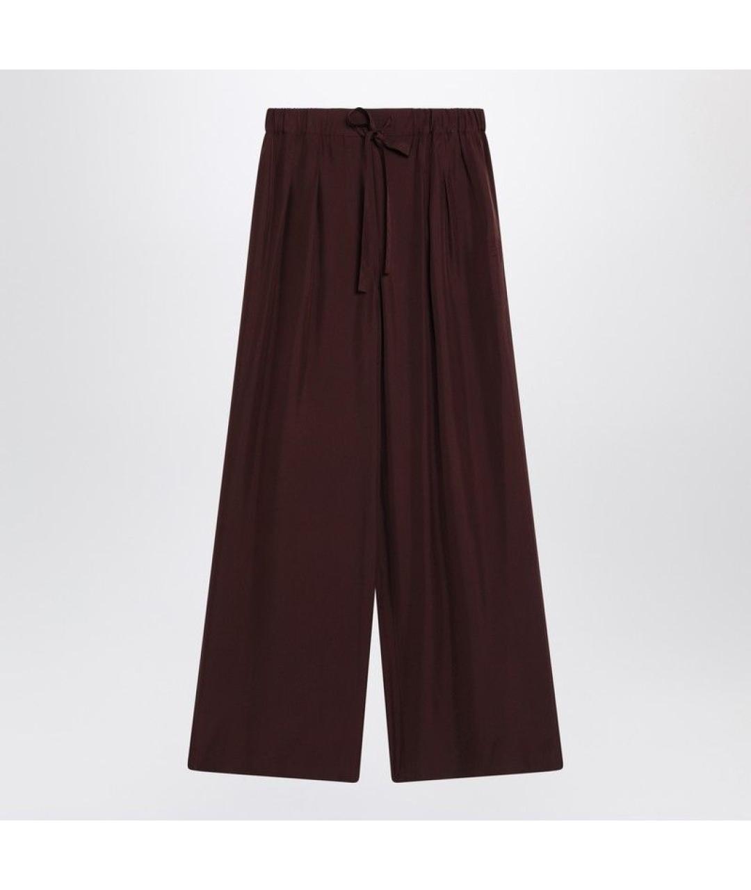 LOEWE Бордовые шелковые брюки широкие, фото 3
