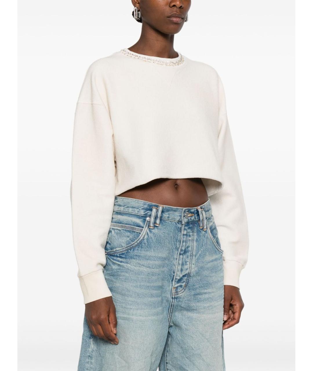 GOLDEN GOOSE DELUXE BRAND Белый хлопковый джемпер / свитер, фото 4