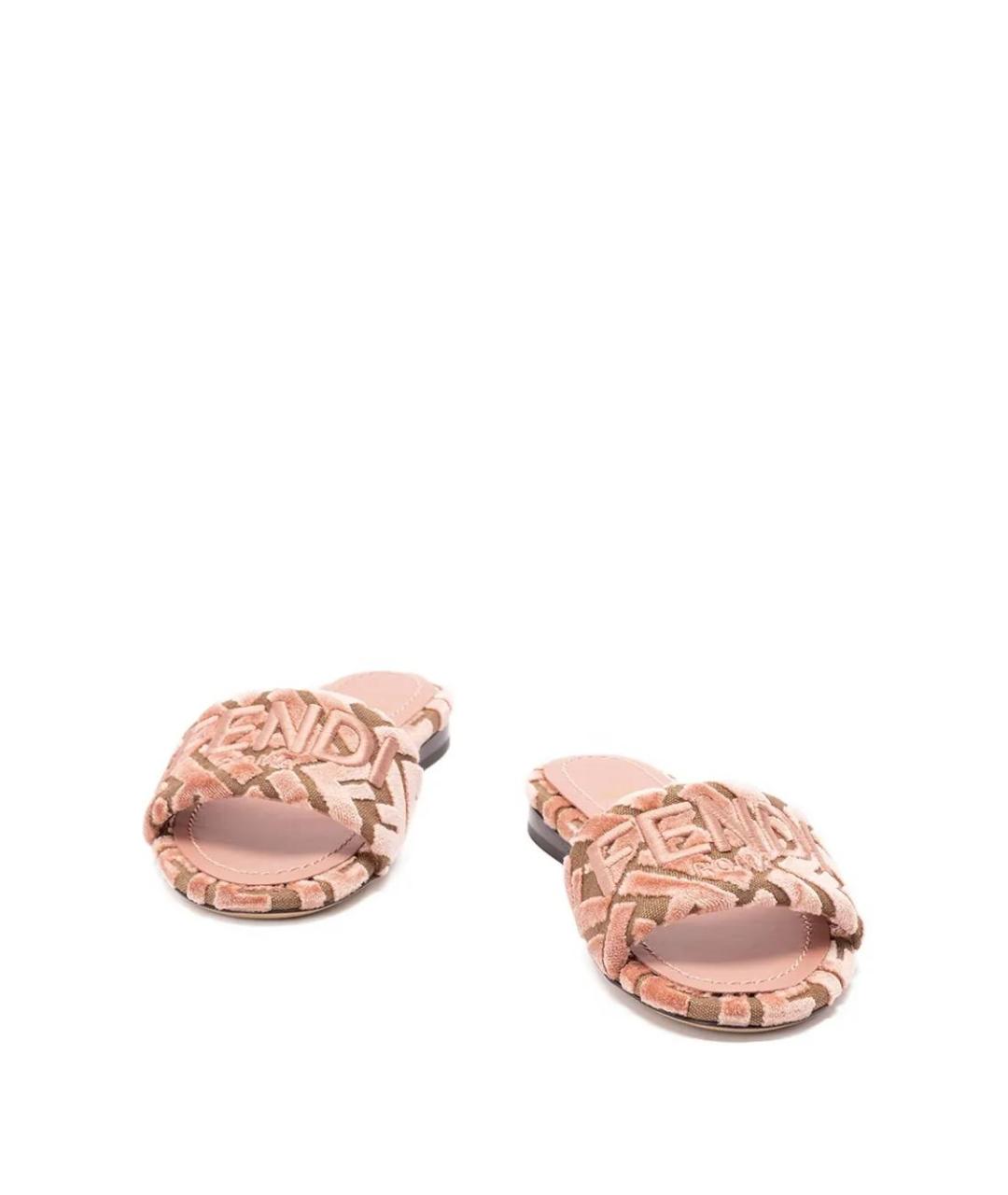 FENDI Розовые кожаные сандалии, фото 4
