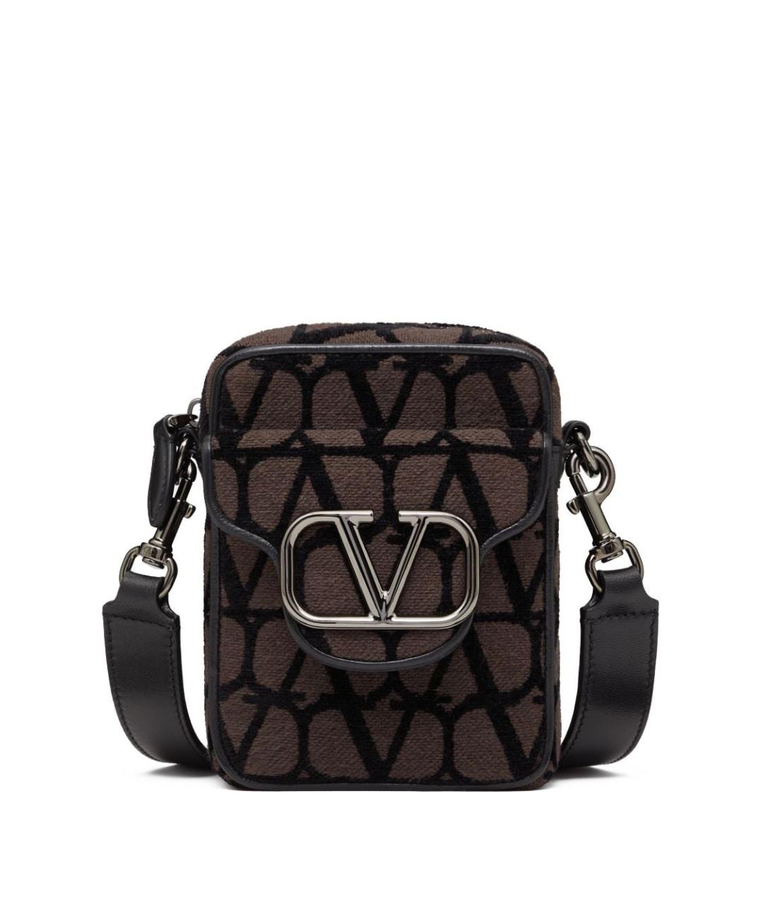 VALENTINO Коричневая синтетическая сумка на плечо, фото 1