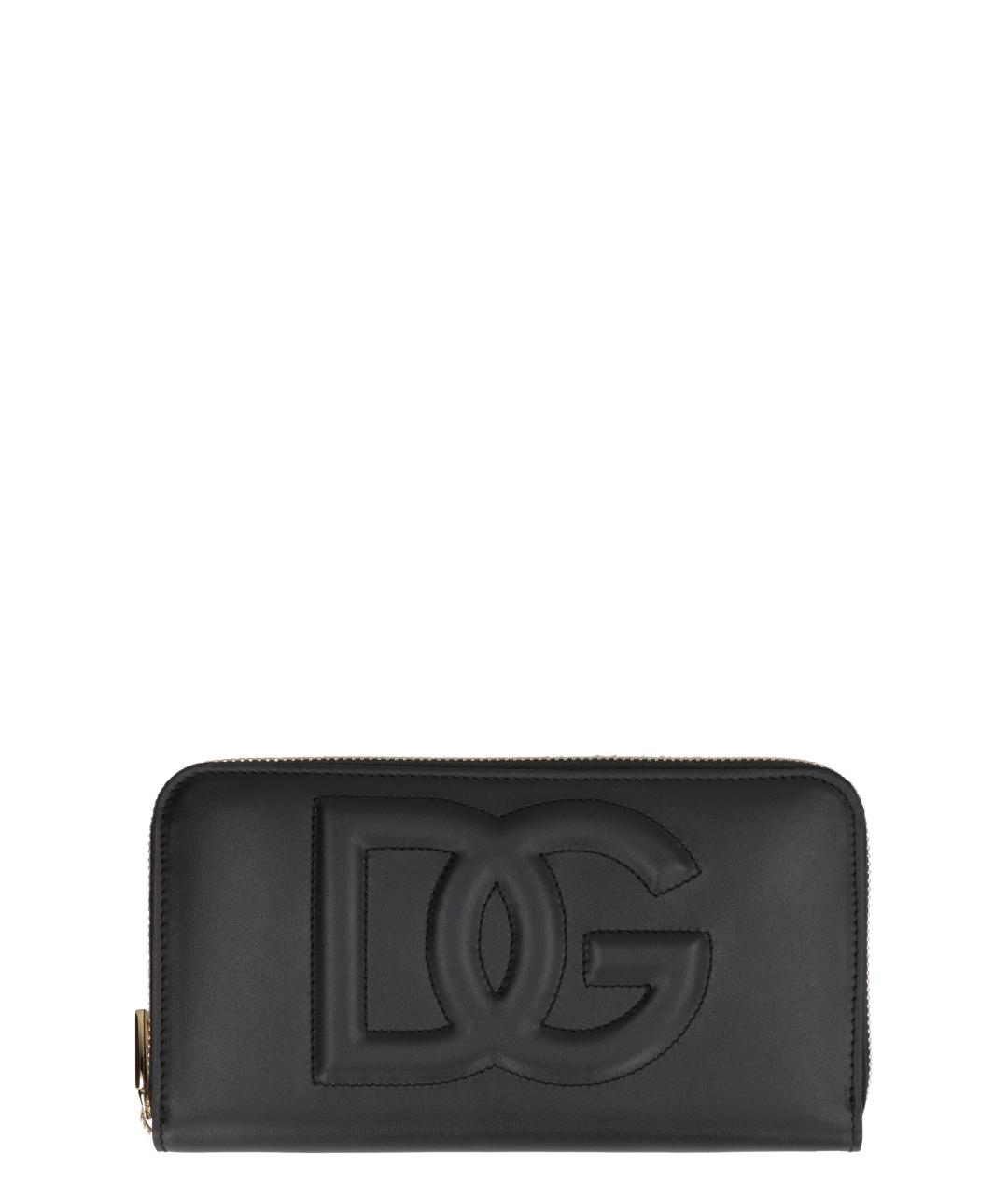 DOLCE&GABBANA Черный кожаный кошелек, фото 1