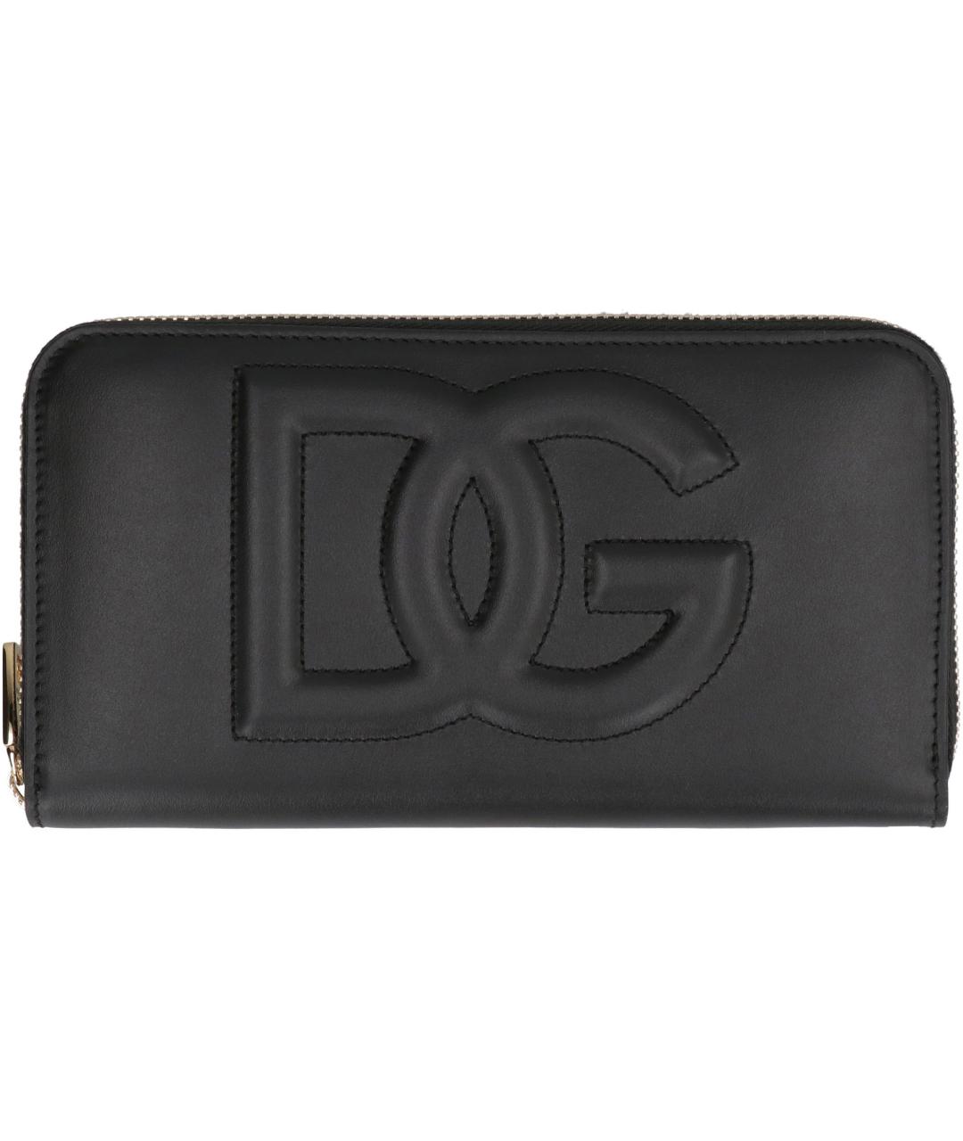 DOLCE&GABBANA Черный кожаный кошелек, фото 2