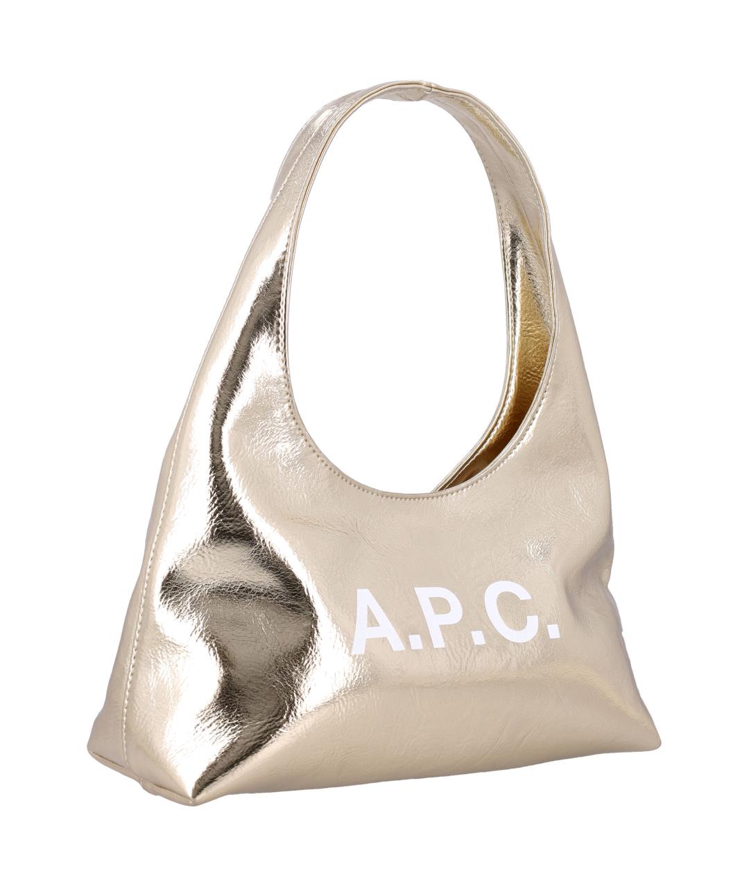 A.P.C. Золотая кожаная сумка через плечо, фото 2
