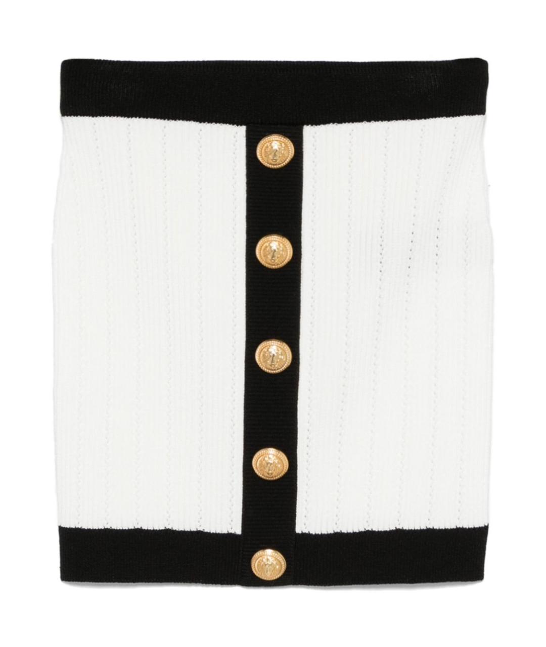 BALMAIN Белая вискозная юбка мини, фото 1