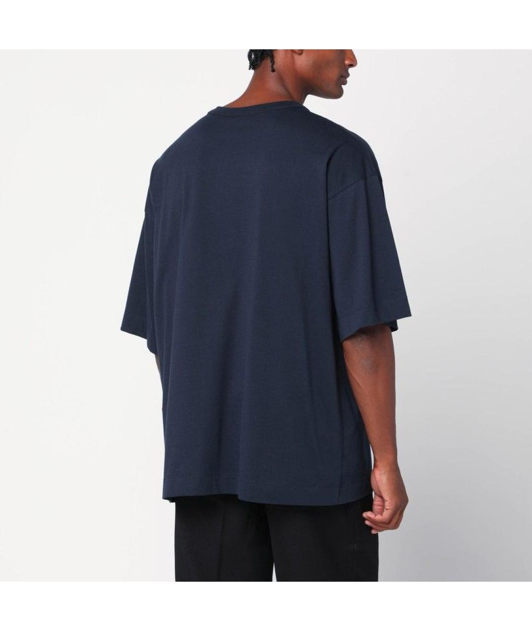 DRIES VAN NOTEN Синяя хлопковая футболка, фото 2