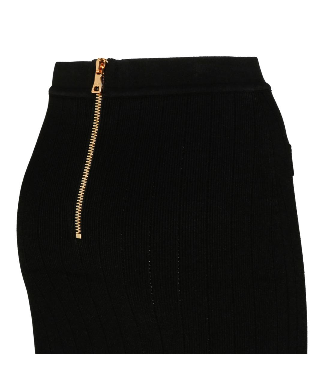 BALMAIN Черная вискозная юбка мини, фото 4